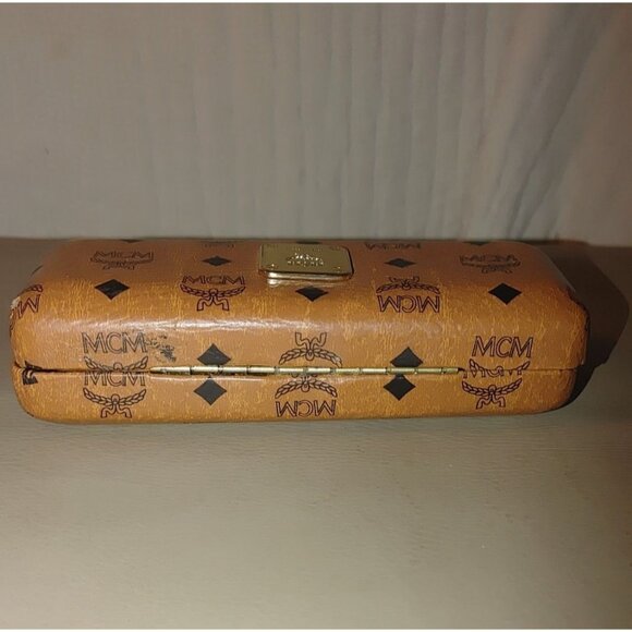 Munchen Vintage MCM Camel Brown Monogram Eyeglass Case Hard Shell 6x3x2 Leather - Picture 13 of 15